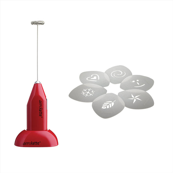 Aerolatte Milk Frother with Cappuccino Art Stencils Set